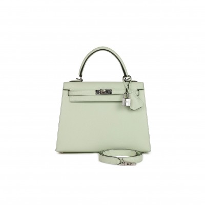 HERMÈS KELLY SELLIER 25 EPSOM PALLADIUM HARDWARE (25*17*7cm) 